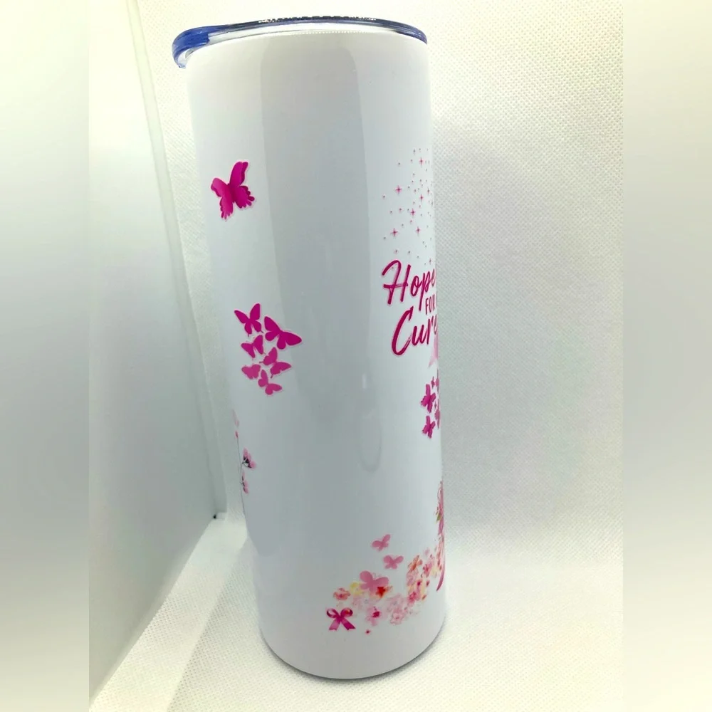HANDMADE Pink Strength: 20 oz Tumbler for Breast Cancer Awareness - Picture 4 of 5